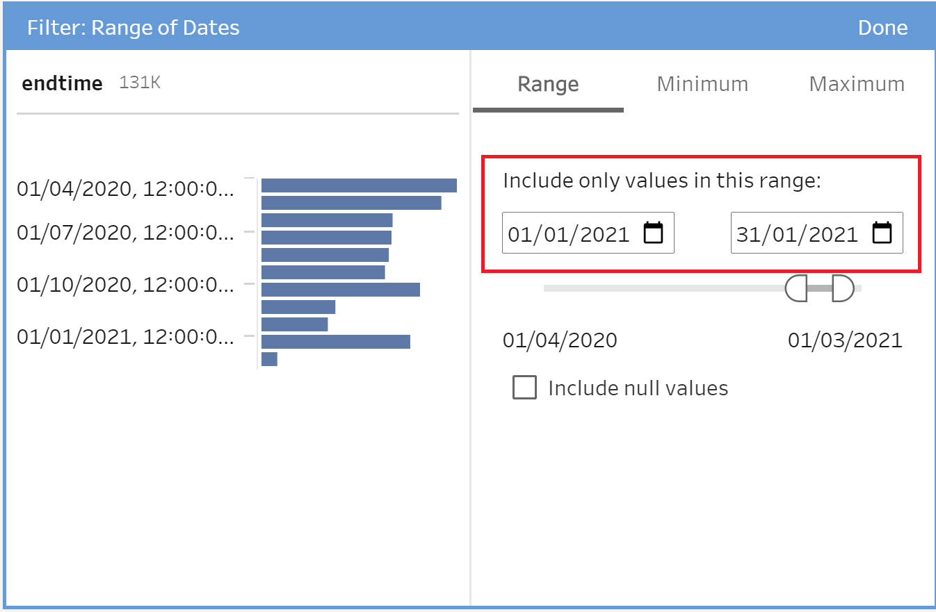 Filtering data by date