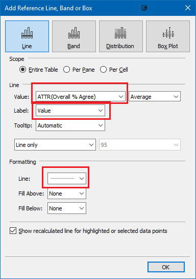 Reference Line options